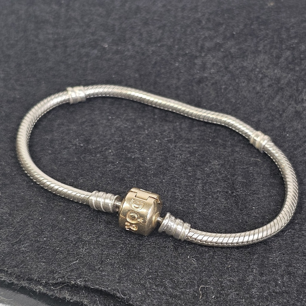 Pandora 14k Gold And Sterling Silver Charm Bracelet Beautiful!